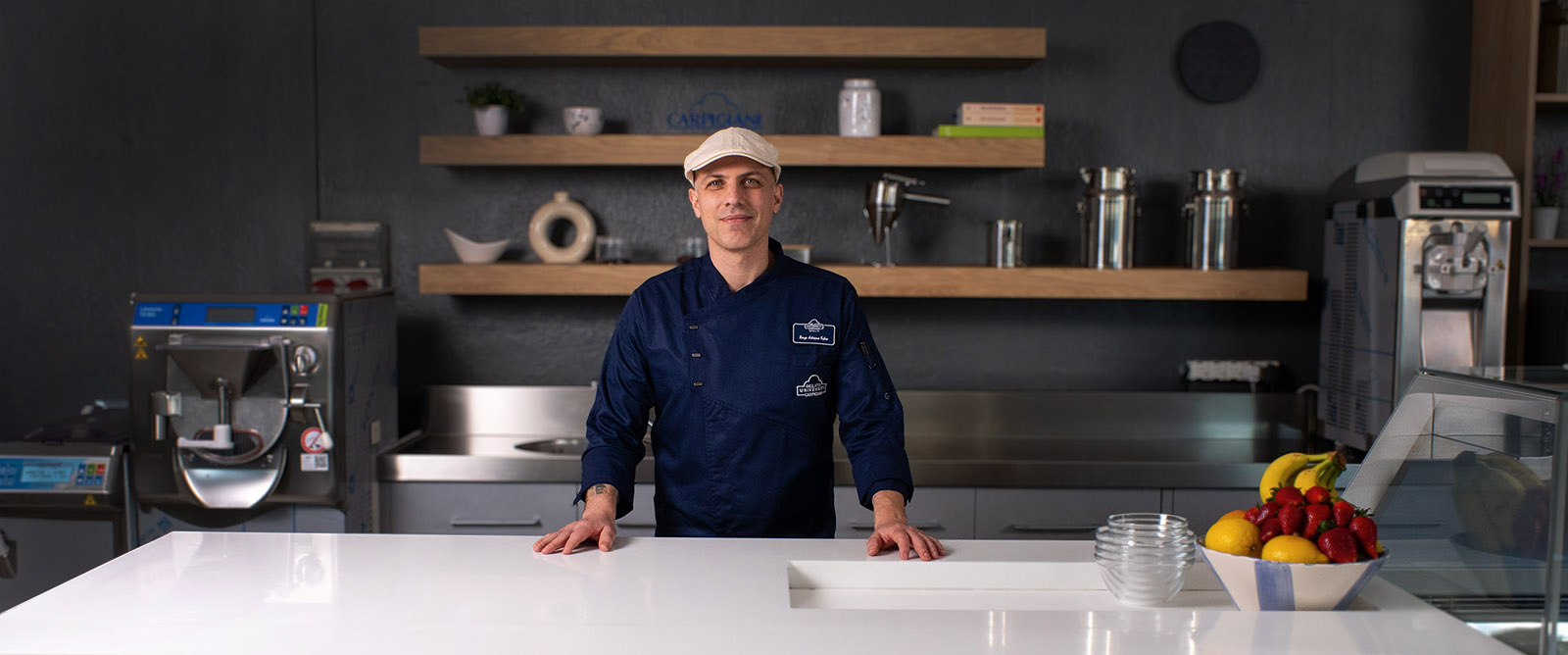 Renzo Fabro en el laboratorio de gelato Carpigiani