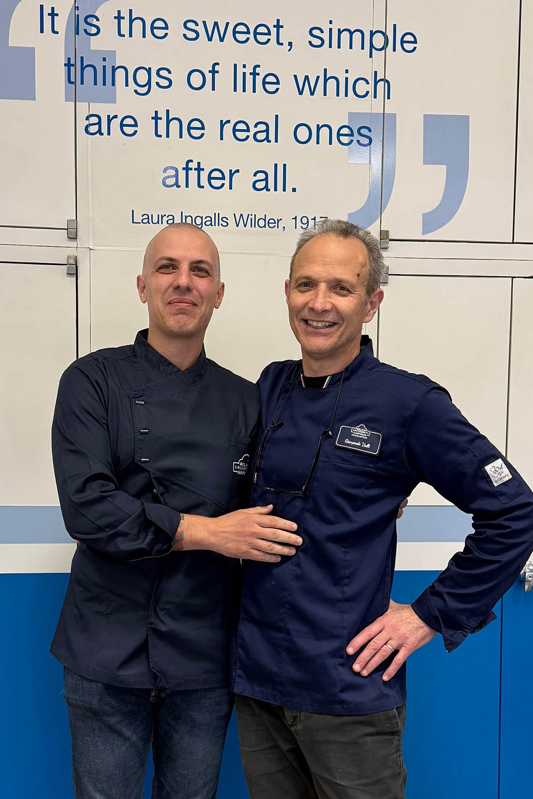Renzo Fabro junto a Gianpaolo Valli en Carpigiani Gelato University